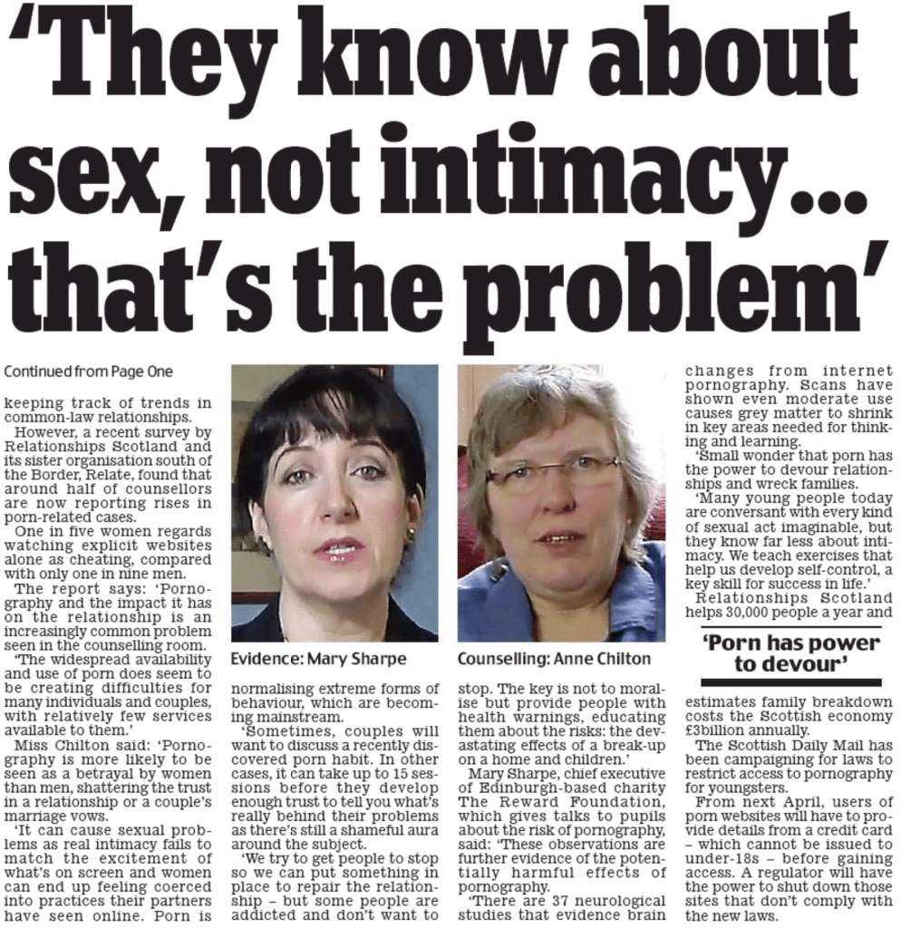Scottish Daily Mail Page 2 text They Know about sex, not intimacy...That's the problem